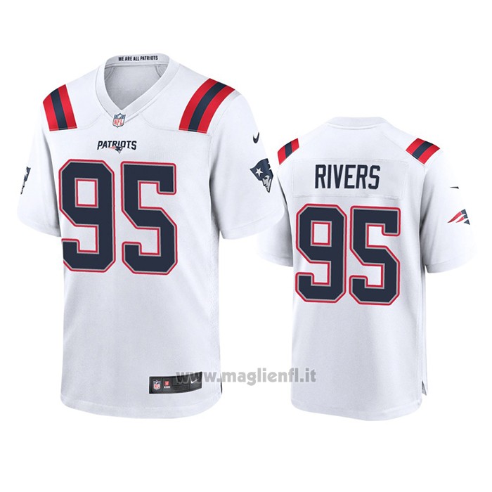 Maglia NFL Game New England Patriots Derek Rivers 2020 Bianco